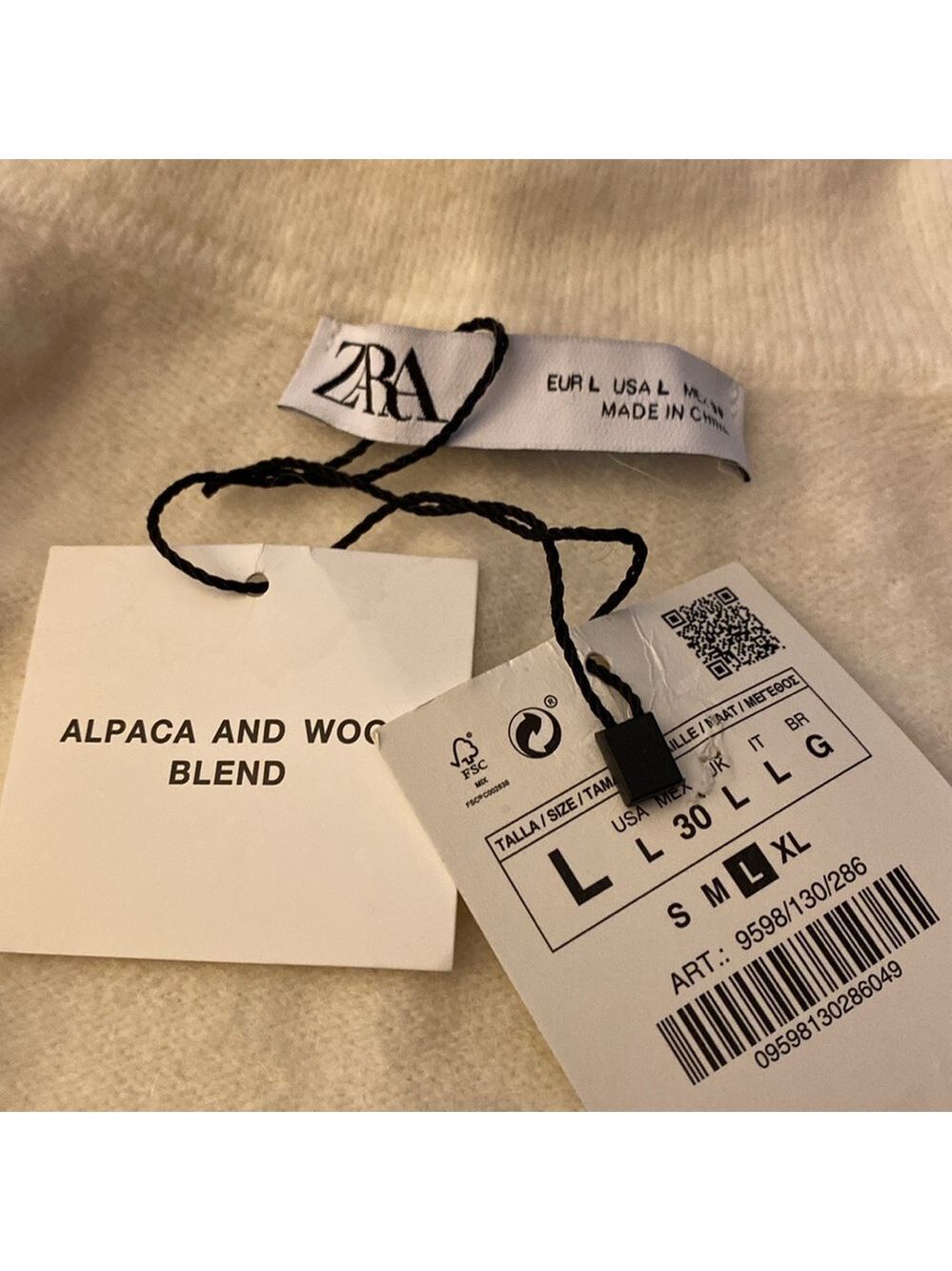 NWT Zara Alpaca and Wool Blend Turtleneck Sweater, Size L - Picture 8 of 10